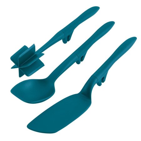 RACHAEL RAY Tools & Gadgets Lazy CrushChop & Flexi Turner Scraping Spoon Set Teal 47779